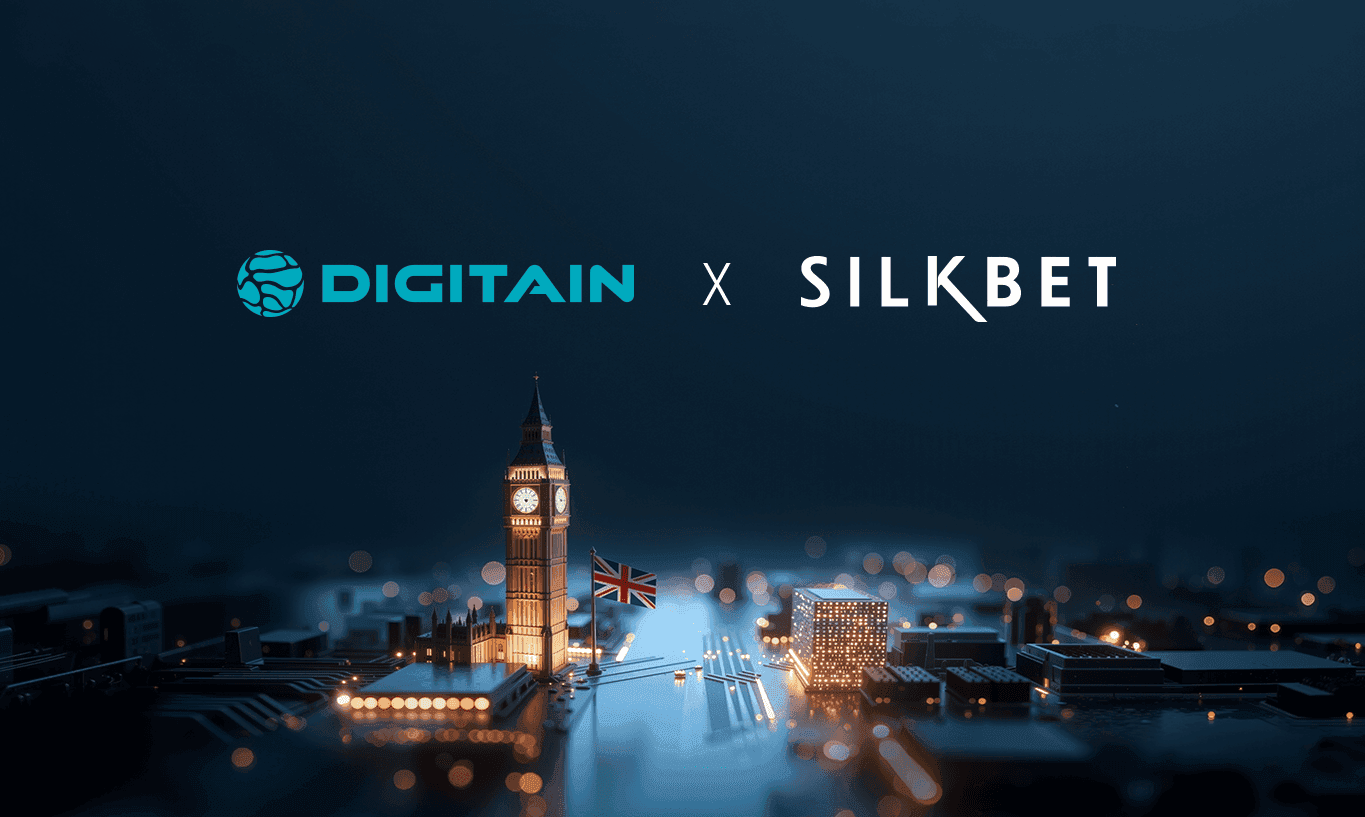 Digitain and Silkbet logos with Big Ben and Union Jack, signaling a UK partnership.